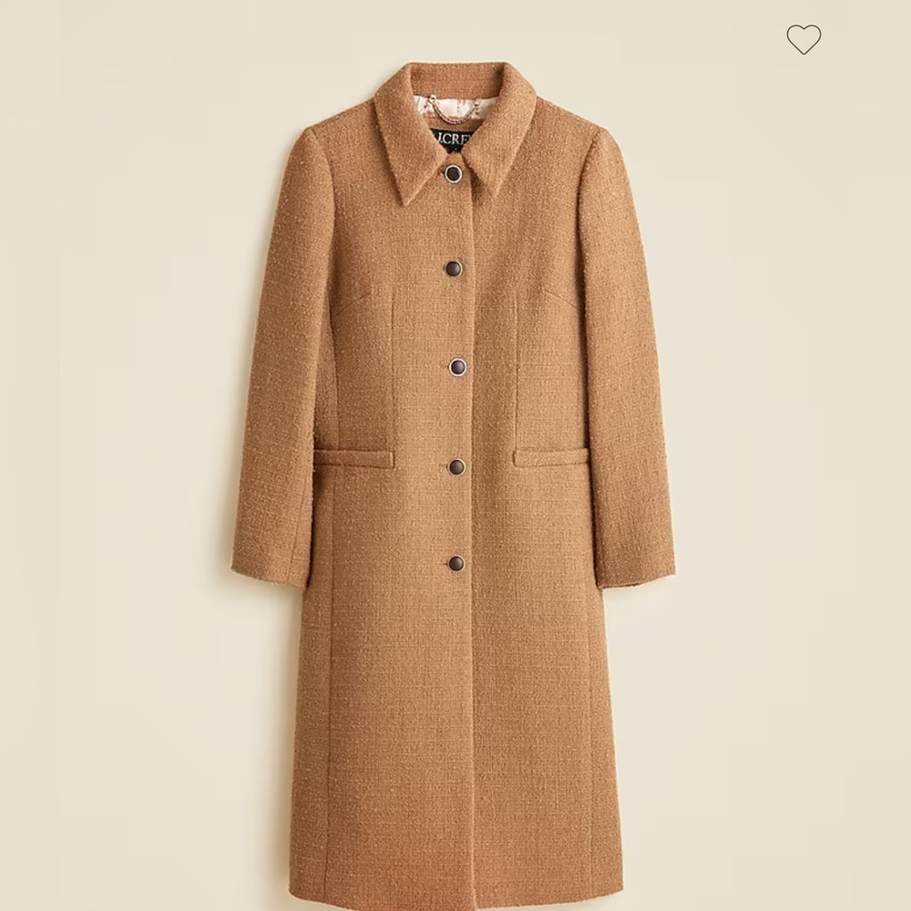 J Crew Tweed lady day topcoat Tan, 14